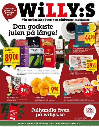 Willys reklamblad - 20/12 2021 - 25/12 2021.