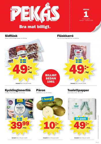 Pekås reklamblad - 3/1 2022 - 9/1 2022.