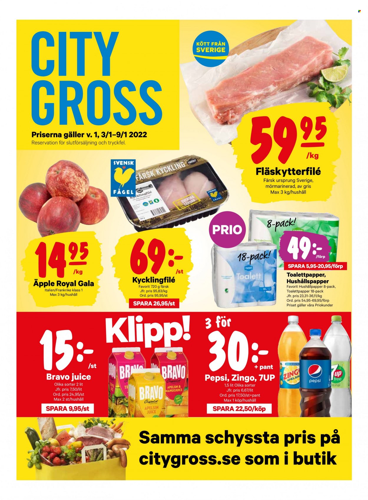 City Gross reklamblad - 3/1 2022 - 9/1 2022. Sida 1