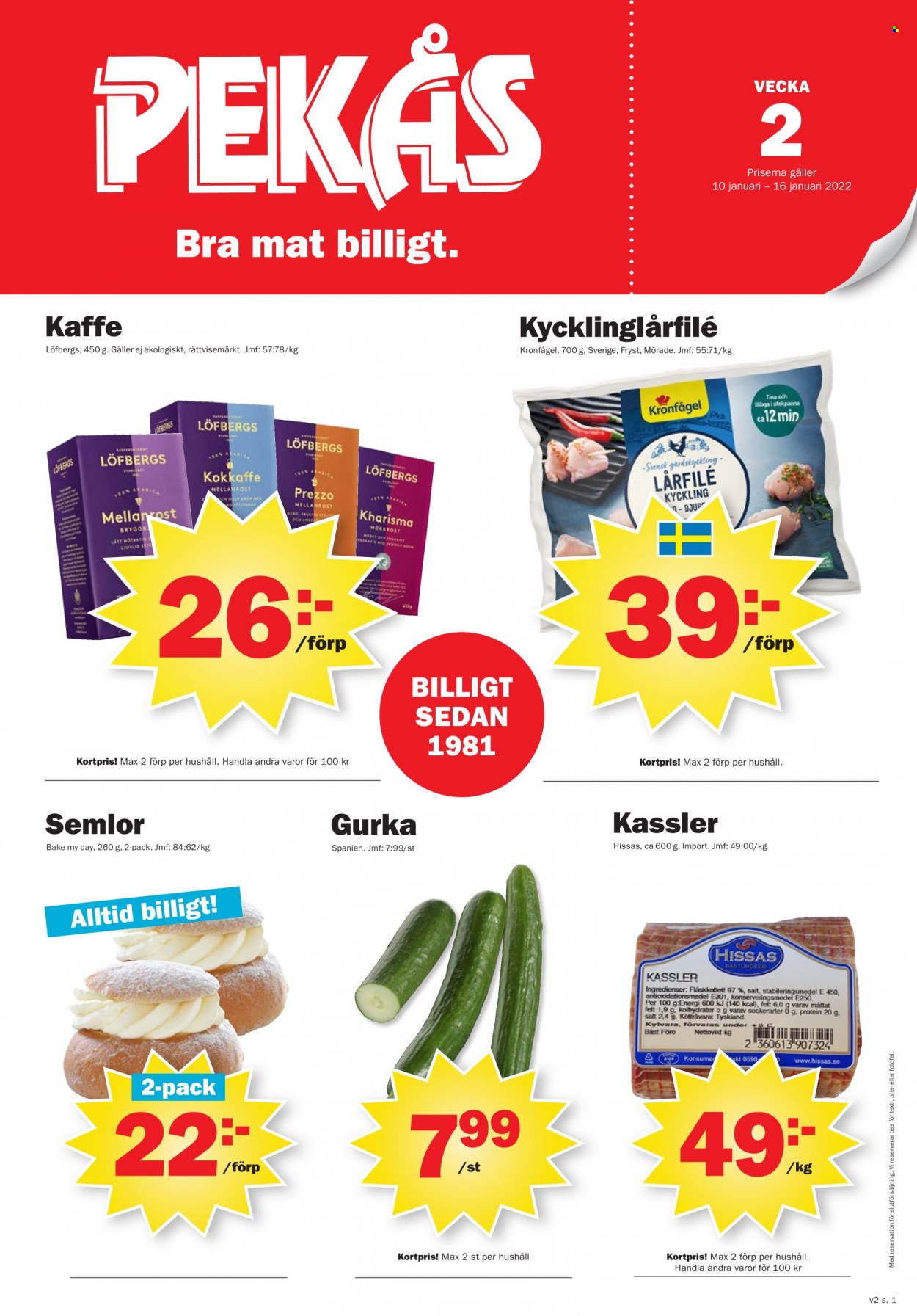 Pekås reklamblad - 10/1 2022 - 16/1 2022. Sida 1
