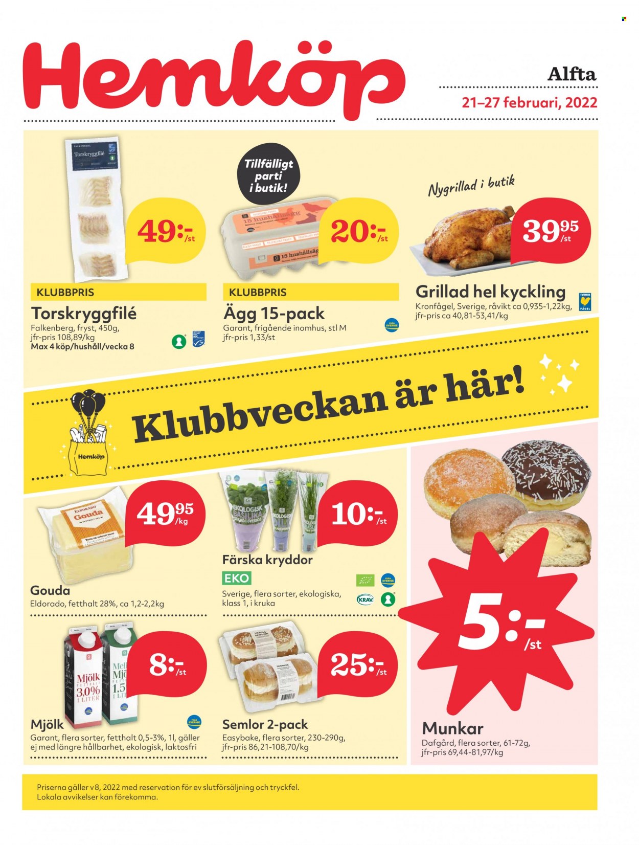 Hemköp reklamblad - 21/2 2022 - 27/2 2022. Sida 1