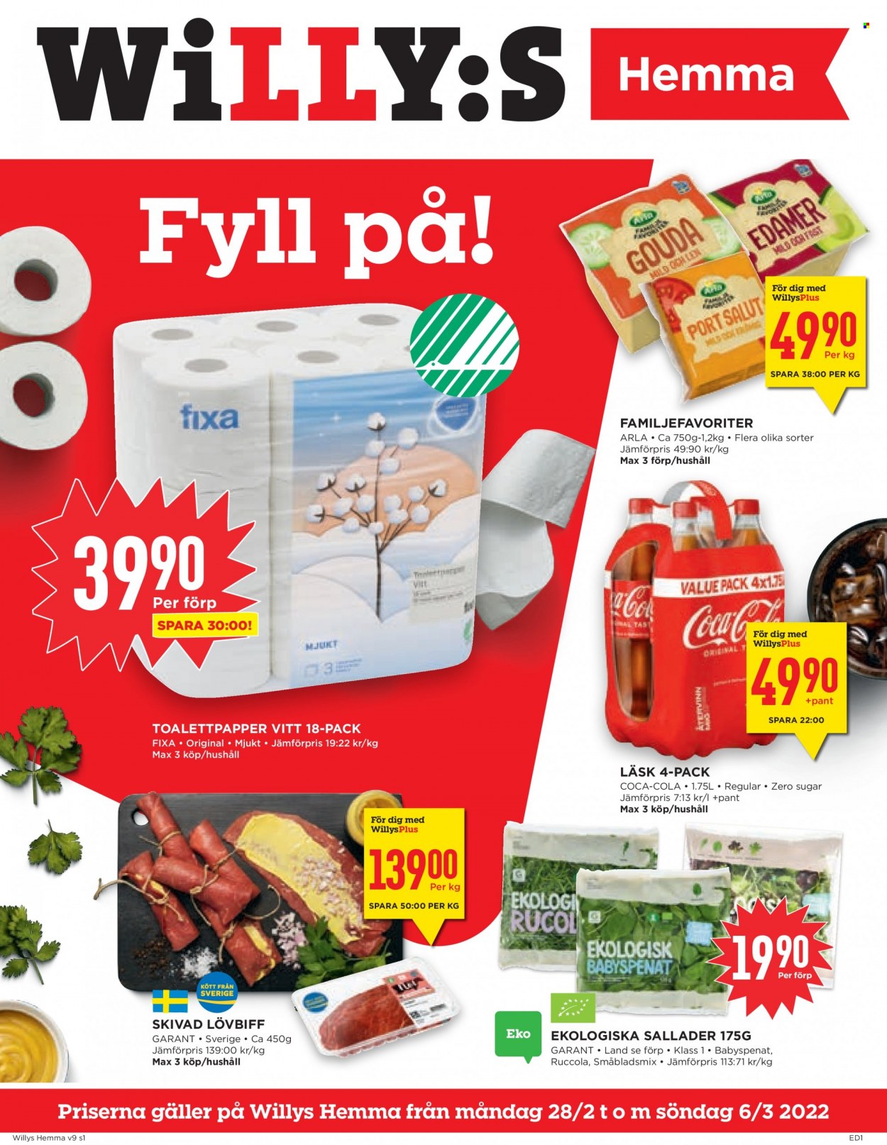 Willys Hemma reklamblad - 28/2 2022 - 6/3 2022. Sida 1