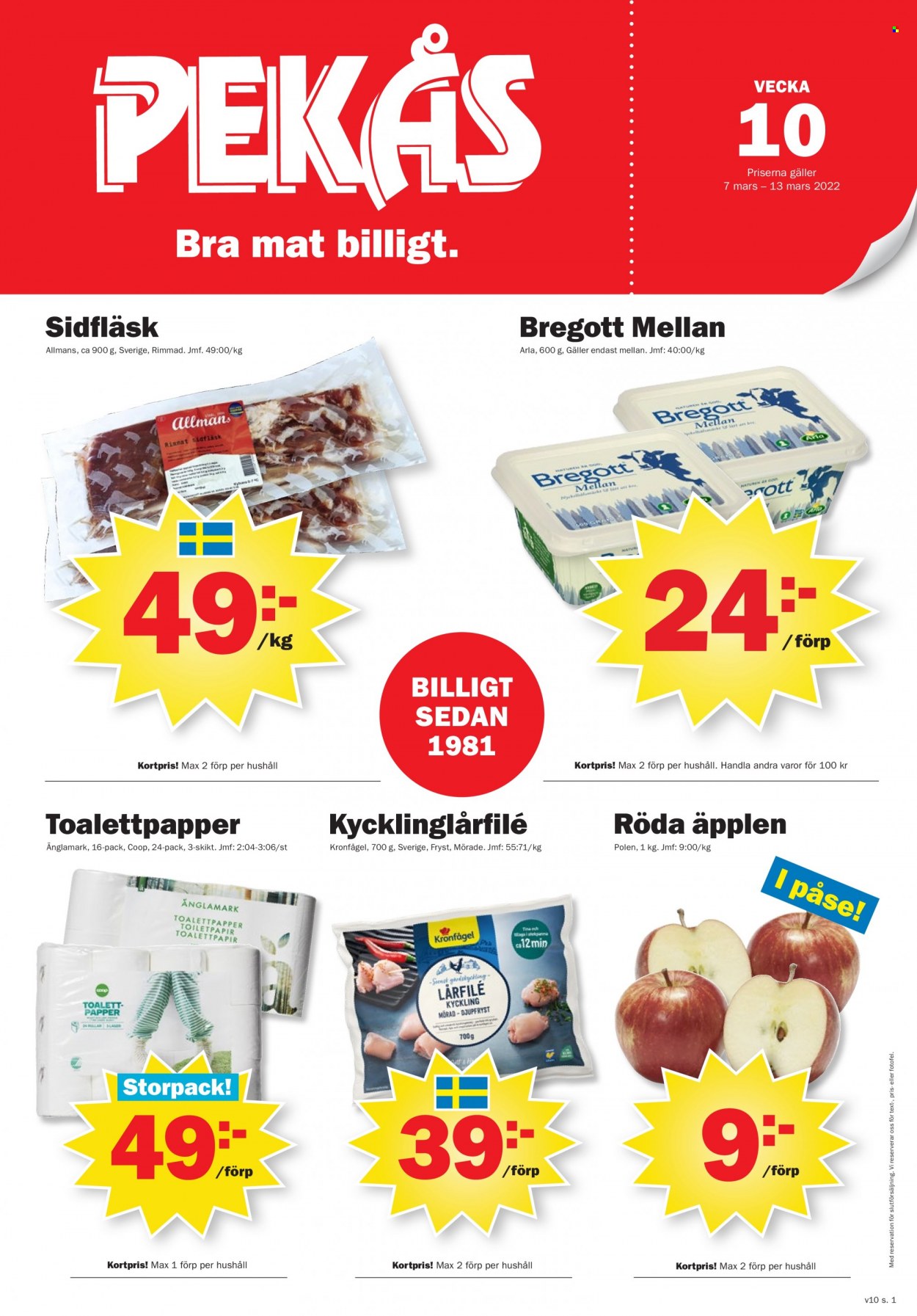Pekås reklamblad - 7/3 2022 - 13/3 2022. Sida 1