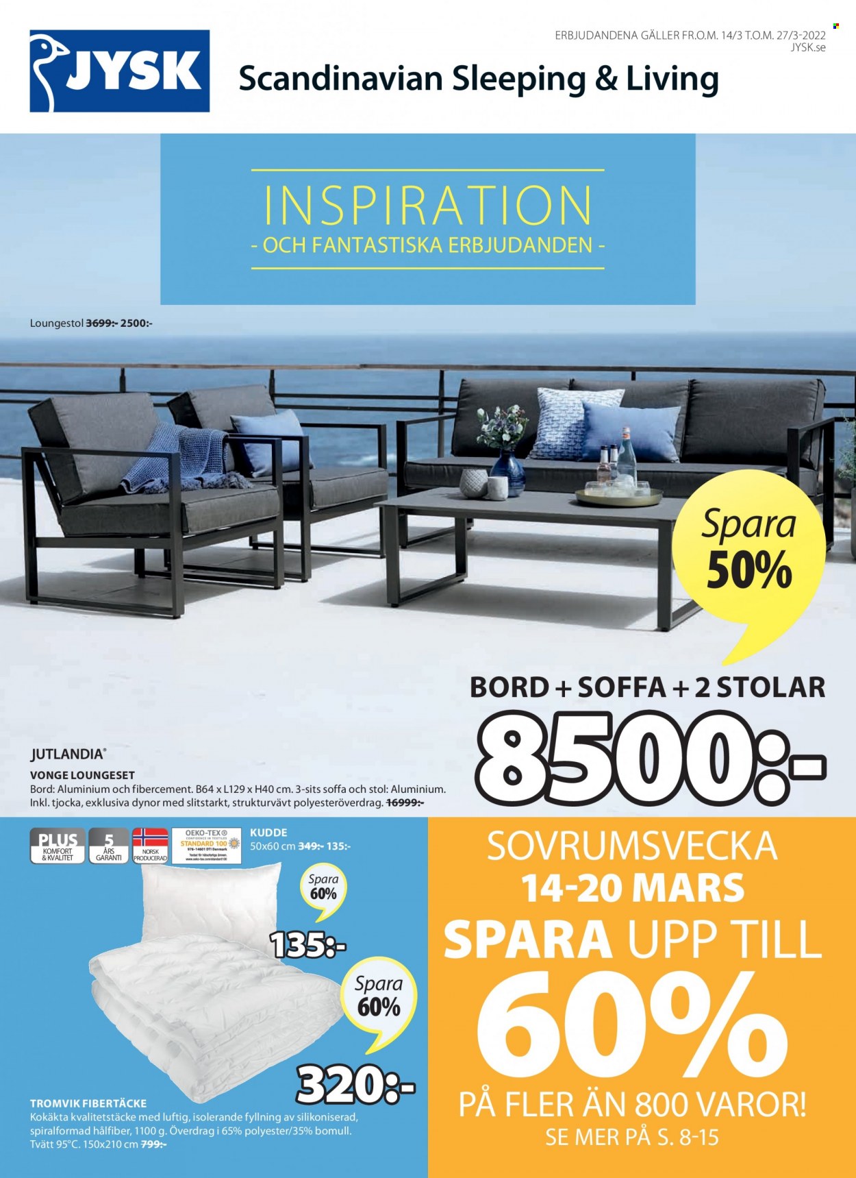 JYSK reklamblad - 14/3 2022 - 27/3 2022. Sida 1