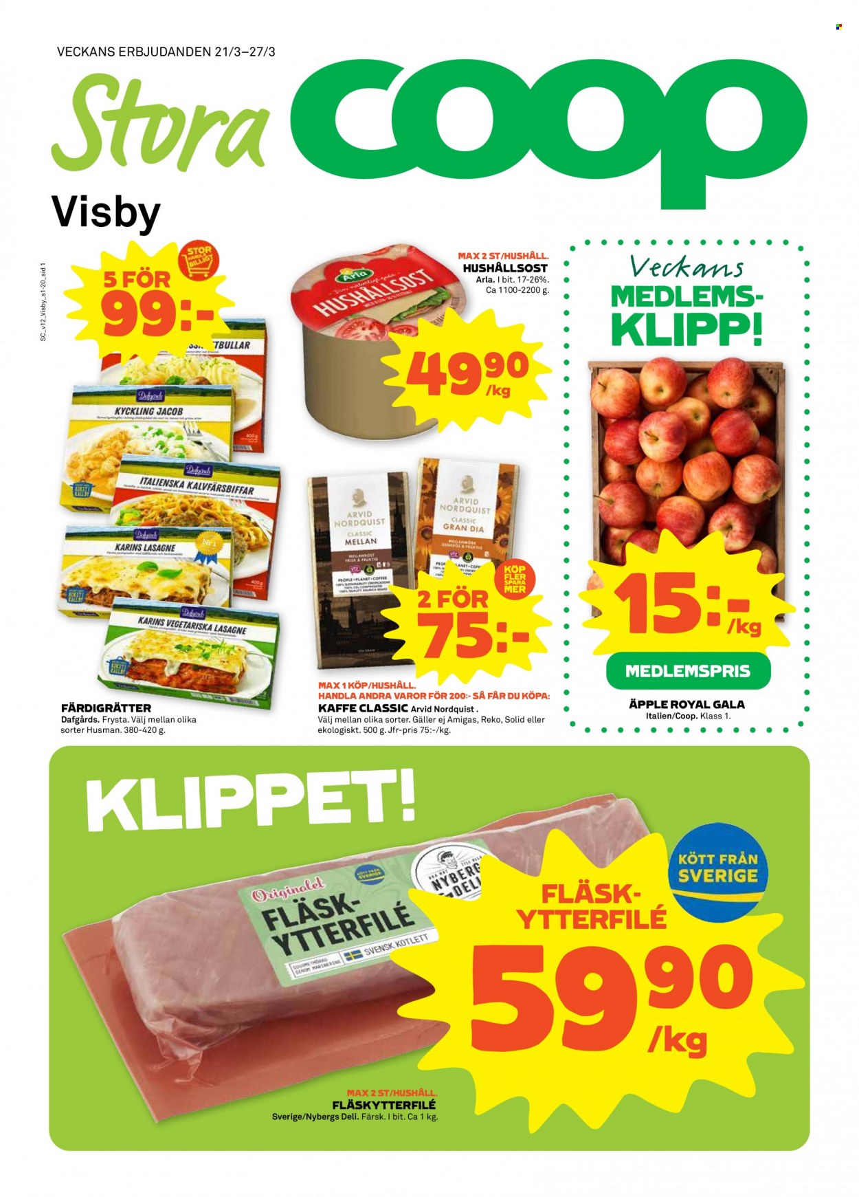 Coop reklamblad - 21/3 2022 - 27/3 2022. Sida 1