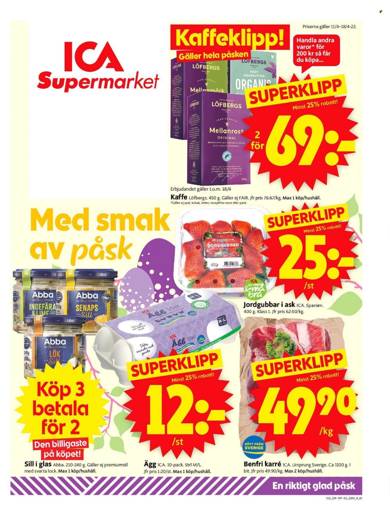 ICA reklamblad - 11/4 2022 - 18/4 2022. Sida 1