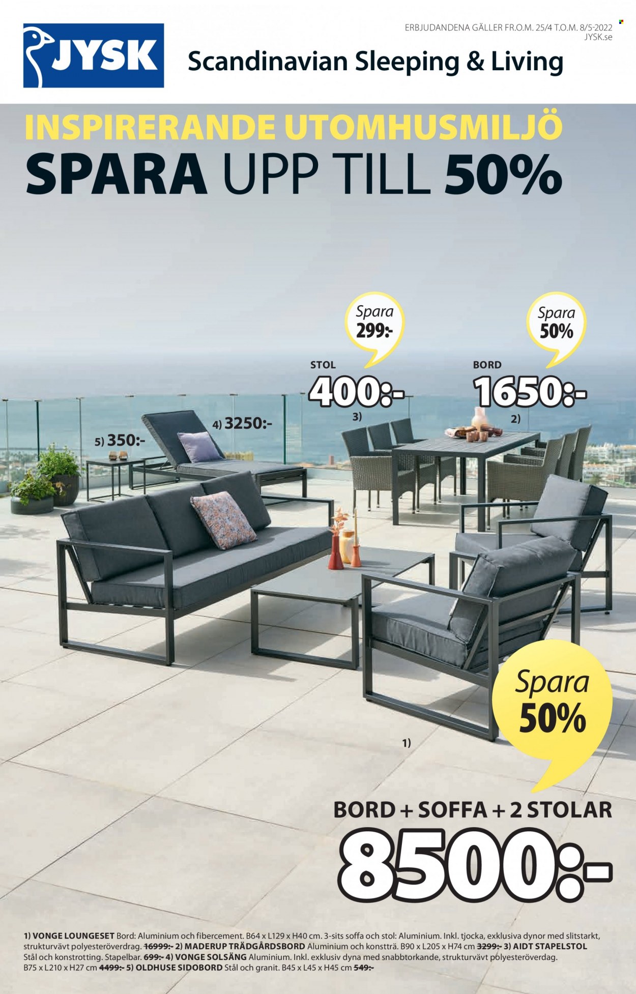 JYSK reklamblad - 25/4 2022 - 8/5 2022. Sida 1