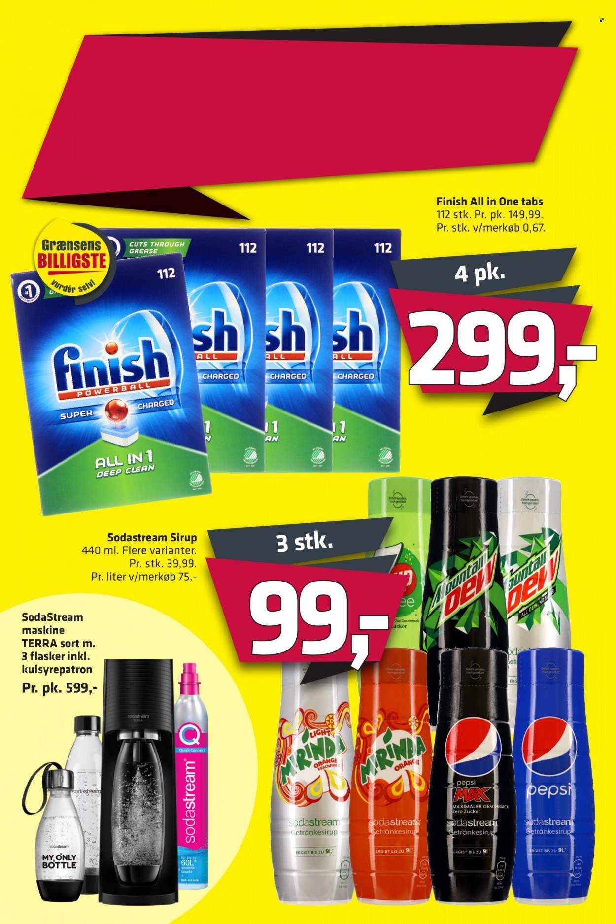 thumbnail - Fleggaard reklamblad - 4/5 2022 - 24/5 2022 - varor från reklamblad - Pepsi, Pepsi Max, Sodastream, Finish. Sida 46.