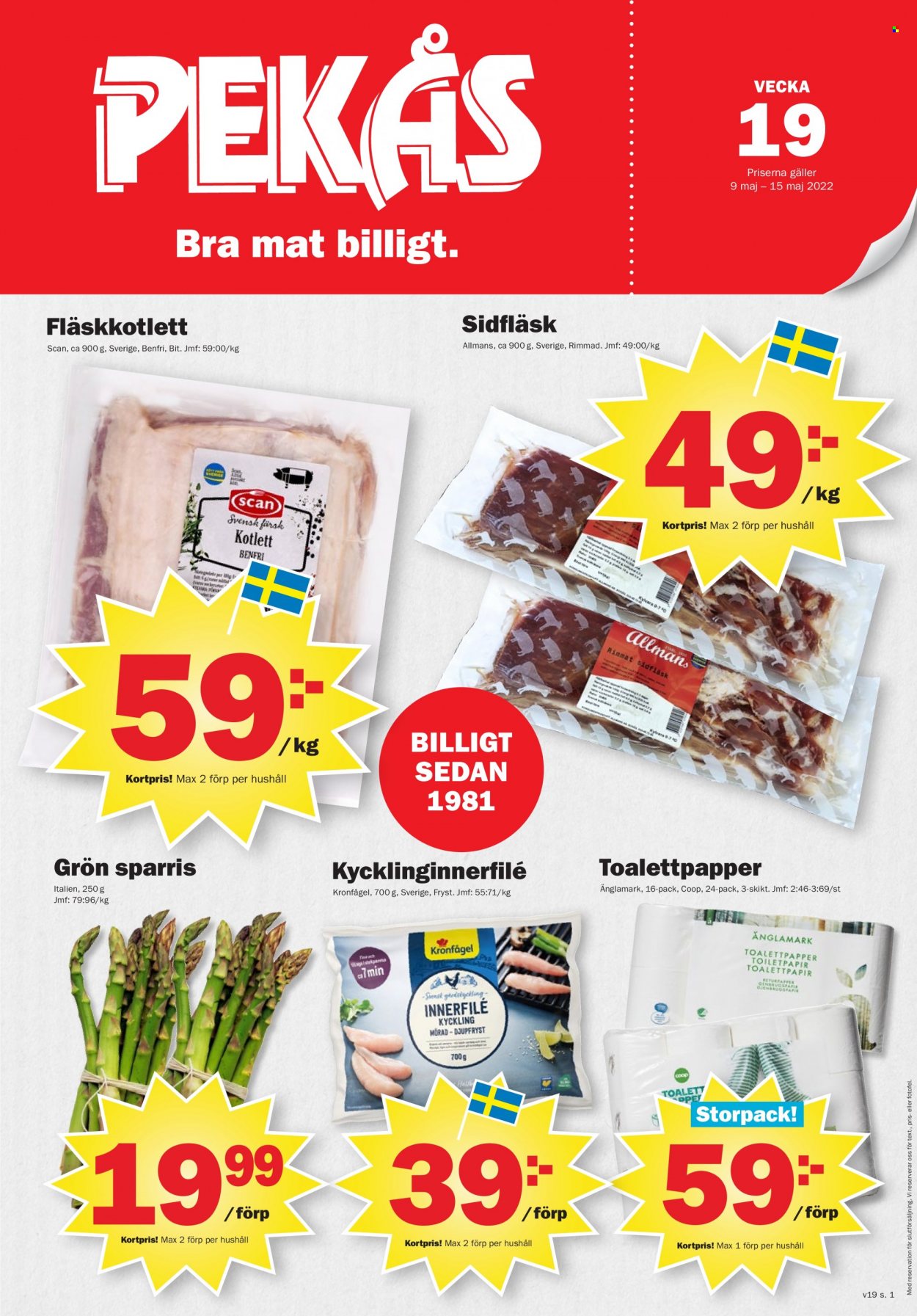 Pekås reklamblad - 9/5 2022 - 15/5 2022. Sida 1