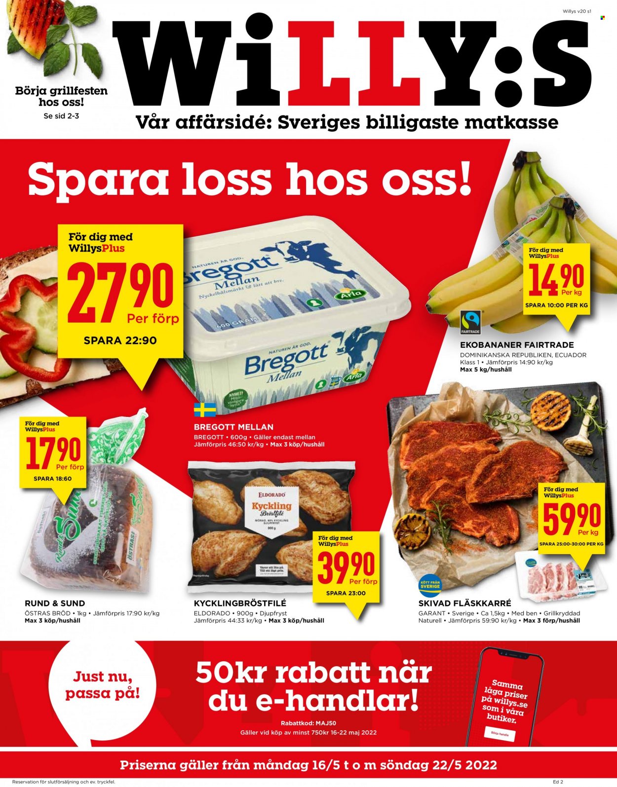 Willys reklamblad - 16/5 2022 - 22/5 2022. Sida 1