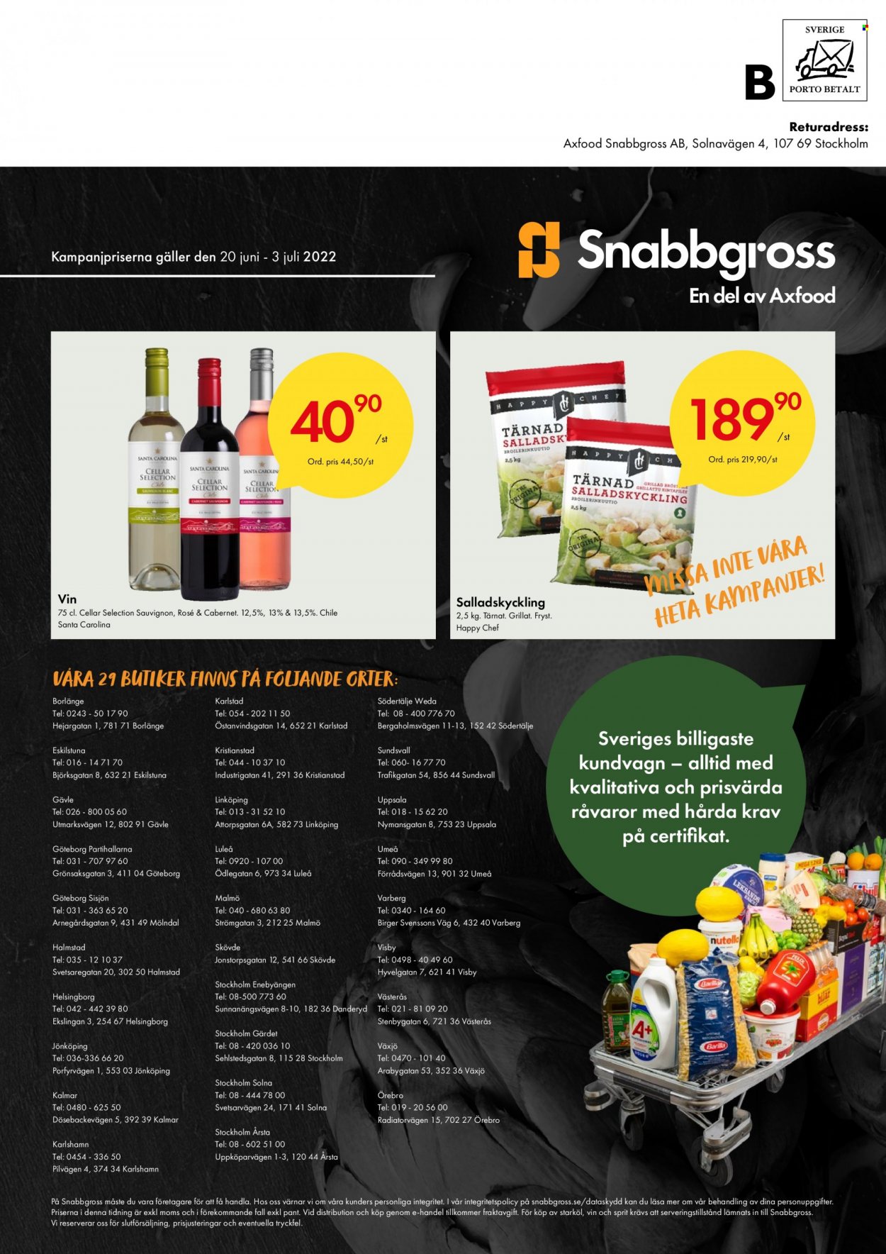 thumbnail - Axfood Snabbgross reklamblad - 20/6 2022 - 3/7 2022 - varor från reklamblad - vin. Sida 12.