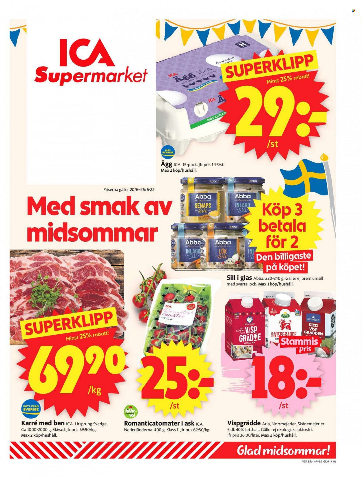 ICA reklamblad - 20/6 2022 - 26/6 2022. Sida 1