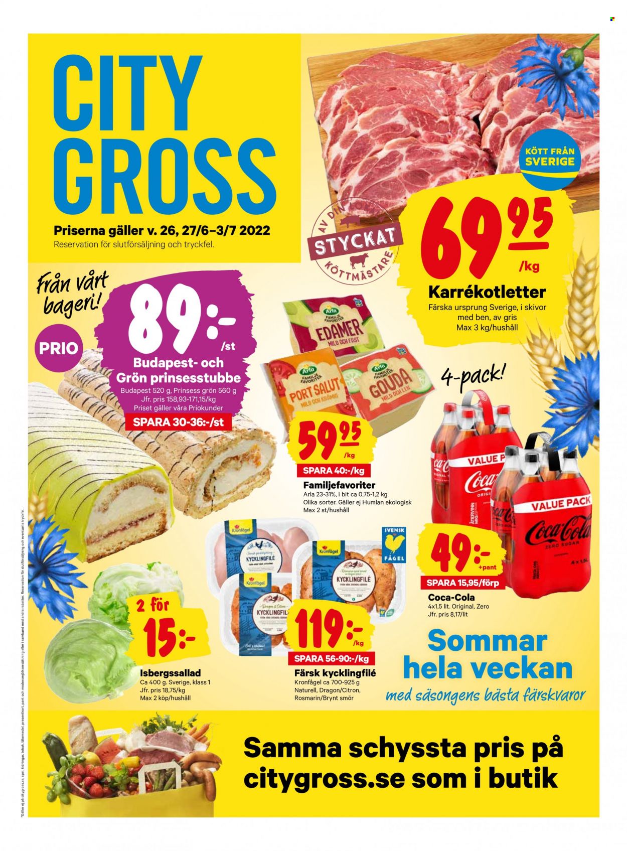 City Gross reklamblad - 27/6 2022 - 3/7 2022. Sida 1