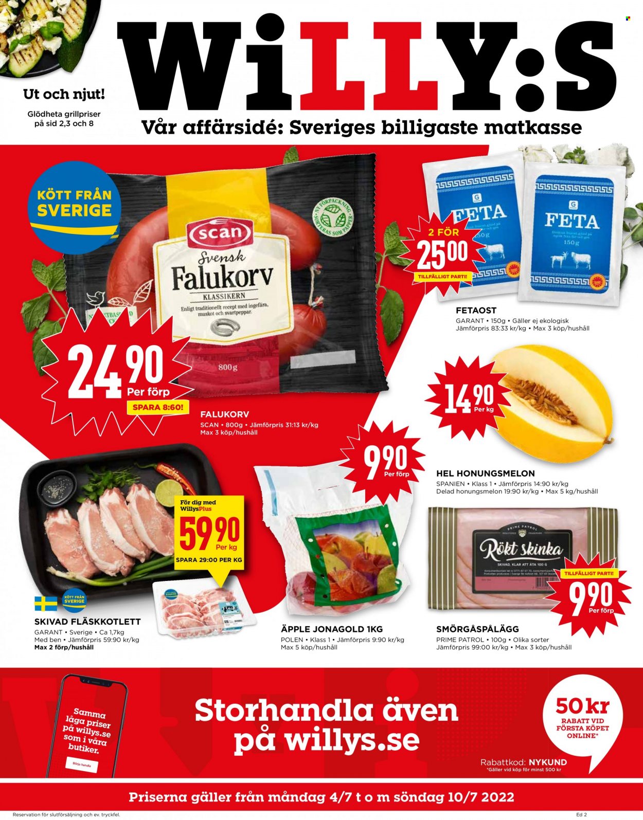 Willys reklamblad - 4/7 2022 - 10/7 2022. Sida 1