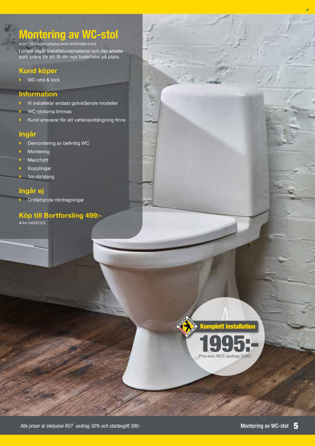 thumbnail - Bauhaus reklamblad - varor från reklamblad - stol, toalettstol. Sida 4.