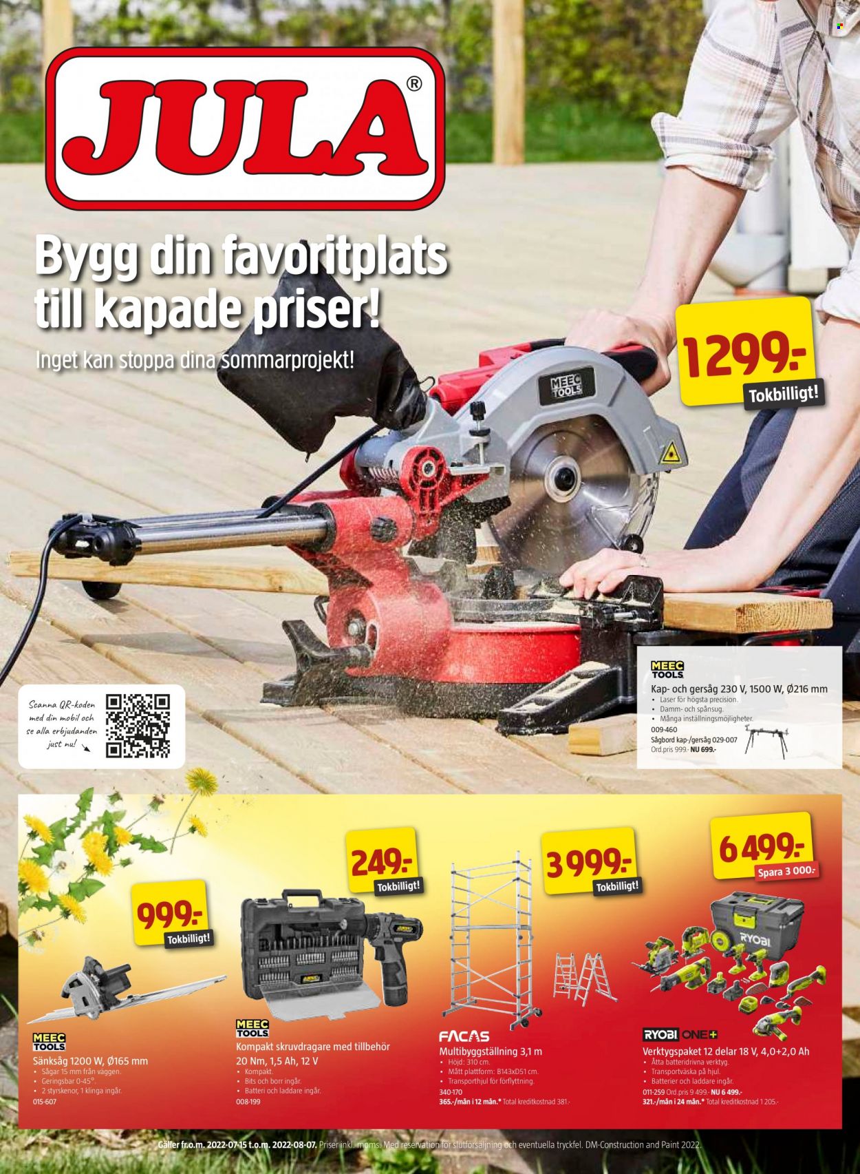 Jula reklamblad - 15/7 2022 - 7/8 2022. Sida 1
