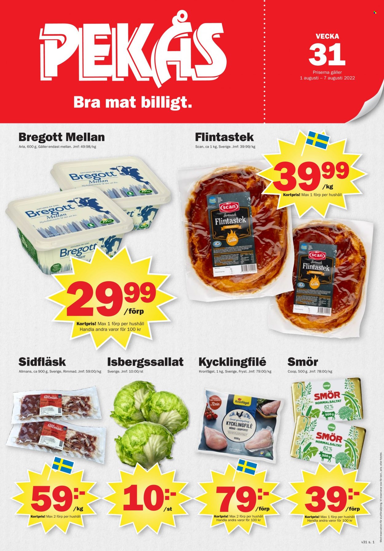 Pekås reklamblad - 1/8 2022 - 7/8 2022. Sida 1