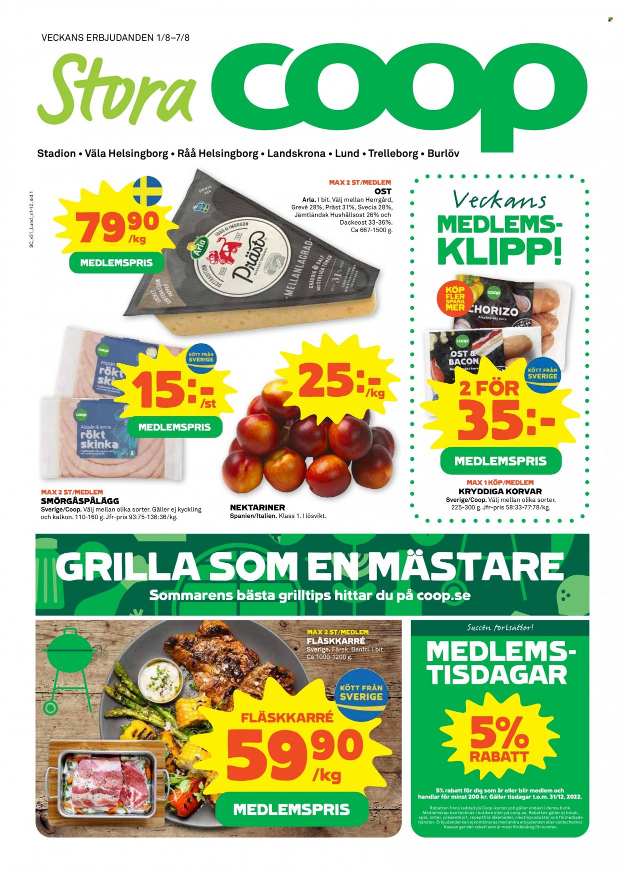 Stora Coop reklamblad - 1/8 2022 - 7/8 2022. Sida 1