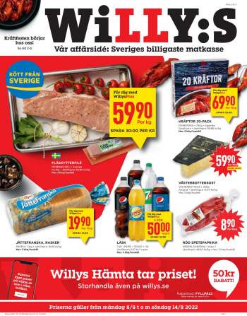 Willys reklamblad - 8/8 2022 - 14/8 2022.
