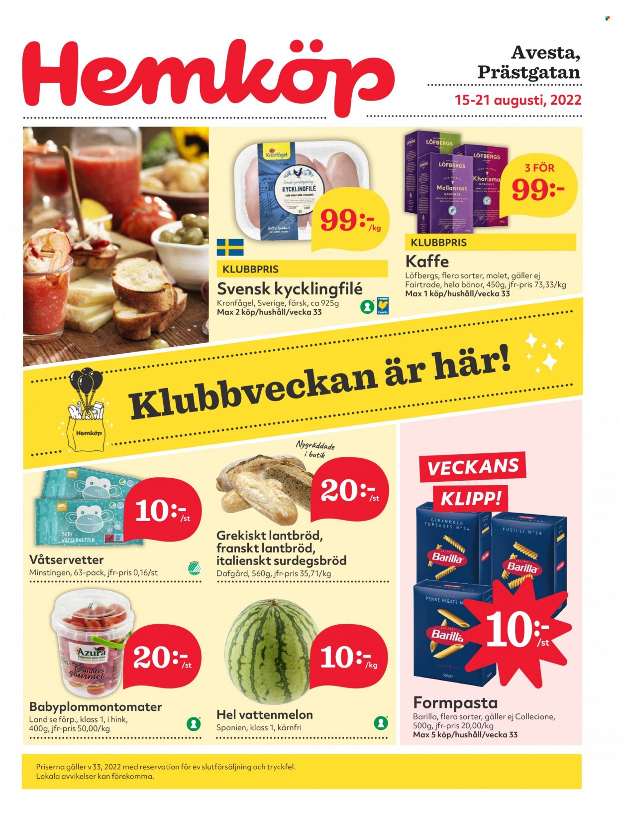 Hemköp reklamblad - 15/8 2022 - 21/8 2022. Sida 1