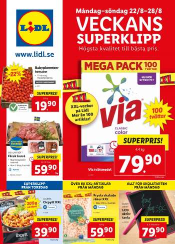 Lidl reklamblad - 22/8 2022 - 28/8 2022.
