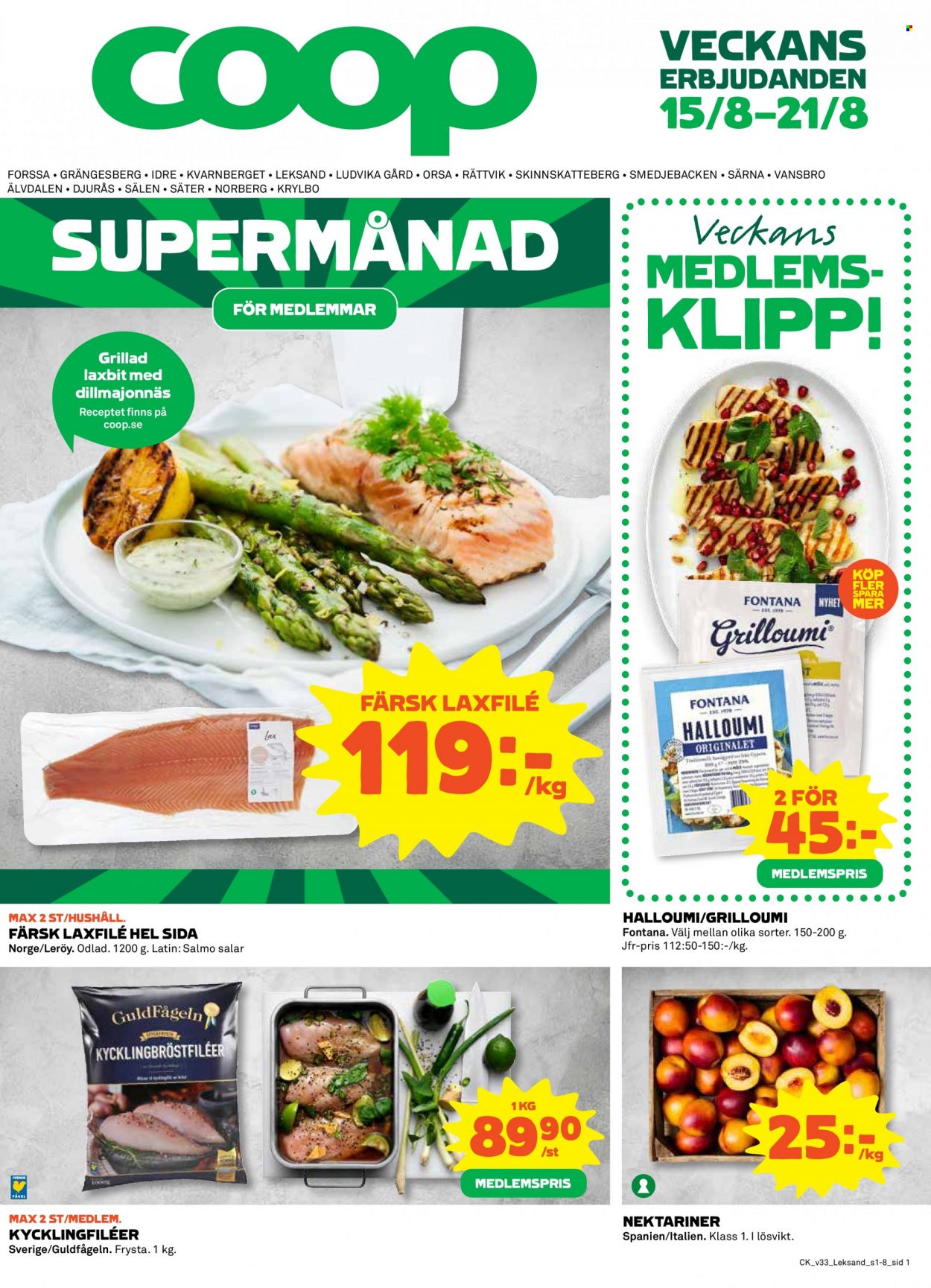 Coop reklamblad - 15/8 2022 - 21/8 2022. Sida 1