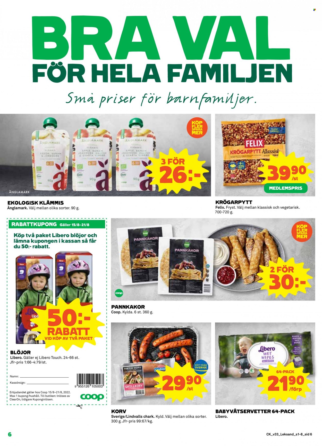 Coop reklamblad - 15/8 2022 - 21/8 2022. Sida 6