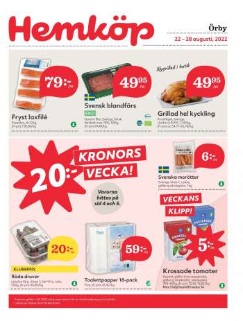 Hemköp reklamblad - 22/8 2022 - 28/8 2022.