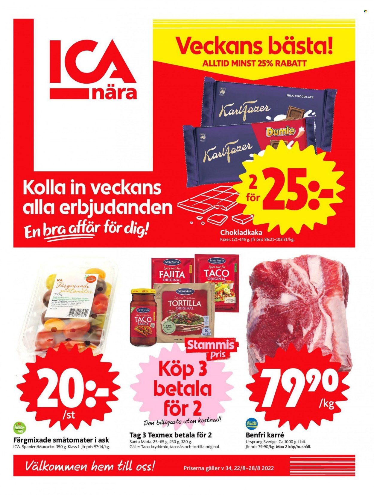 ICA reklamblad - 22/8 2022 - 28/8 2022. Sida 1