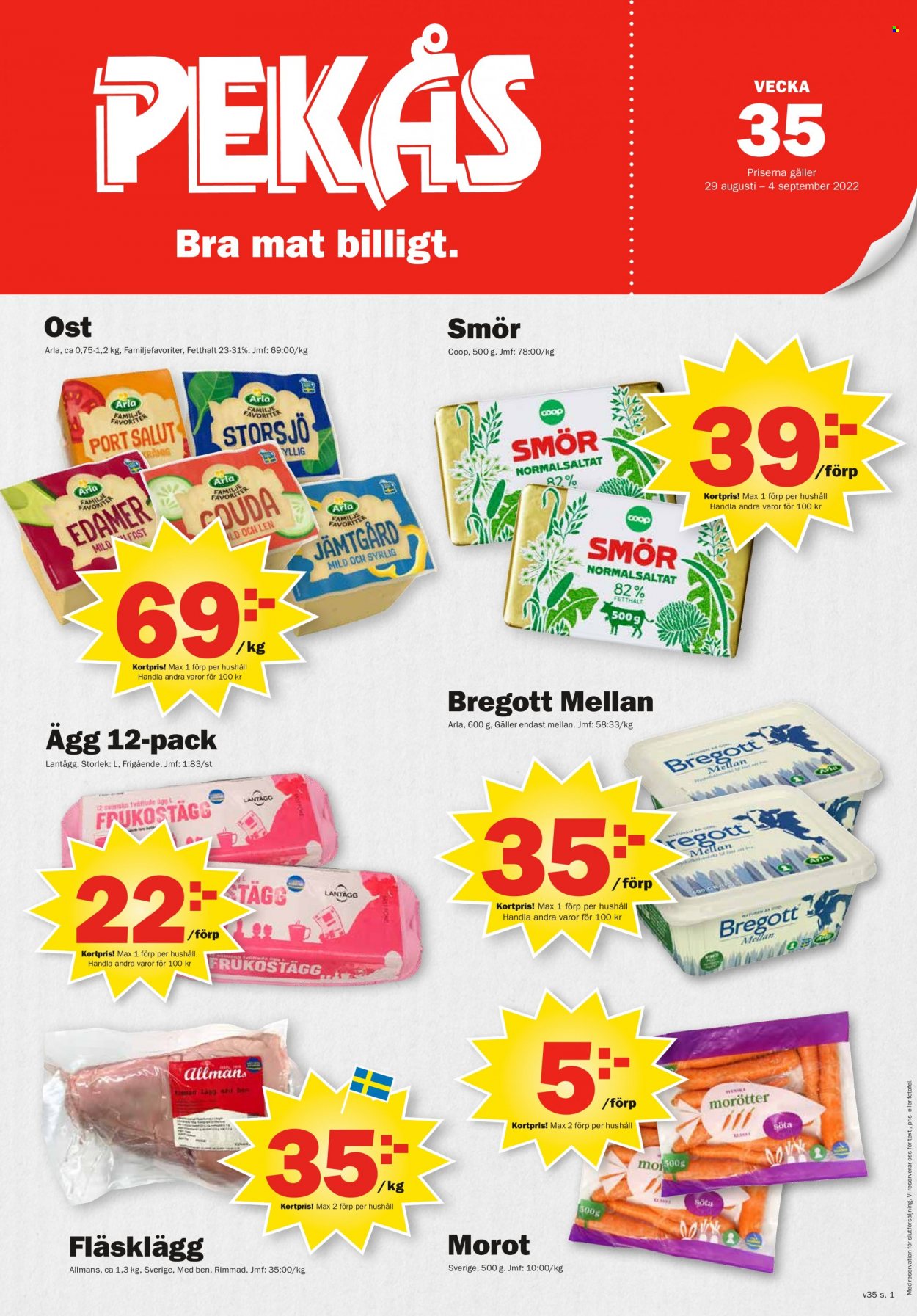 Pekås reklamblad - 29/8 2022 - 4/9 2022. Sida 1