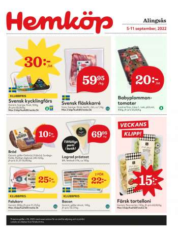 Hemköp reklamblad - 5/9 2022 - 11/9 2022.