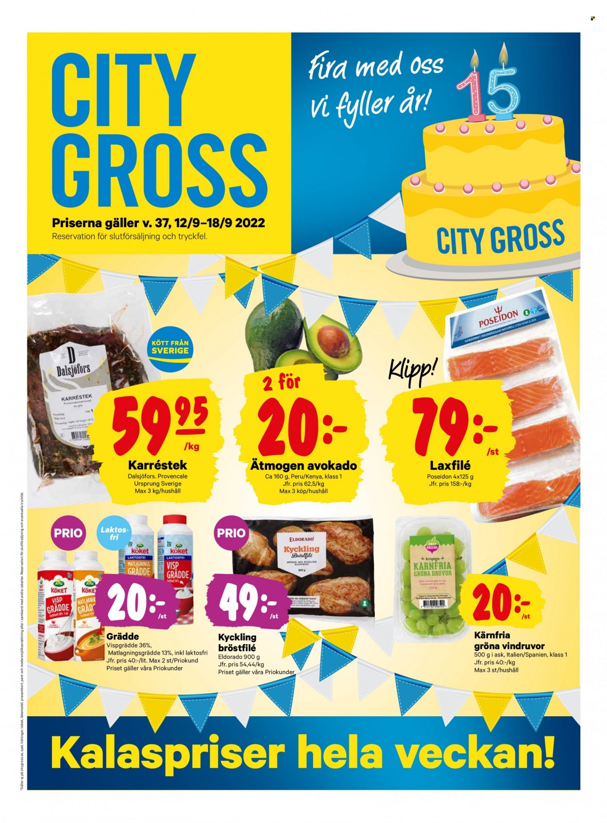 City Gross reklamblad - 12/9 2022 - 18/9 2022. Sida 1
