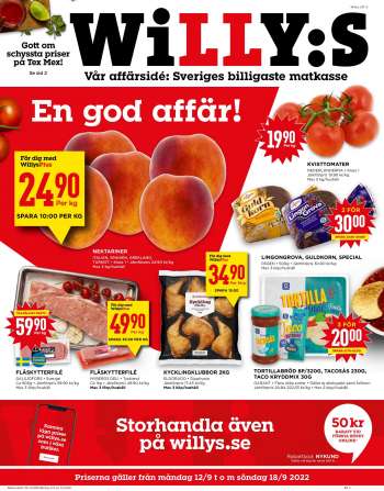 Willys reklamblad - 12/9 2022 - 18/9 2022.