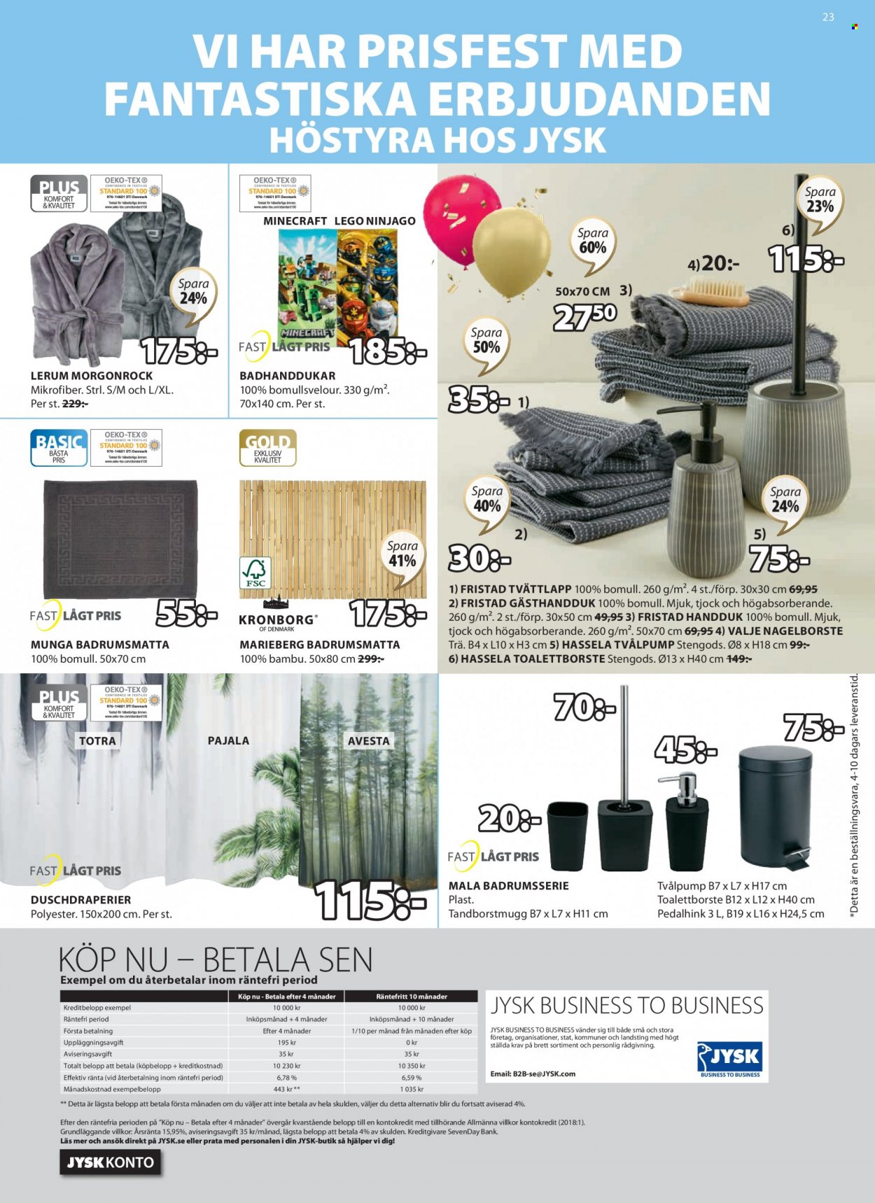 thumbnail - JYSK reklamblad - 19/9 2022 - 2/10 2022 - varor från reklamblad - bänk, tvålpump, badrumsmatta, handduk, duschdraperier. Sida 23.