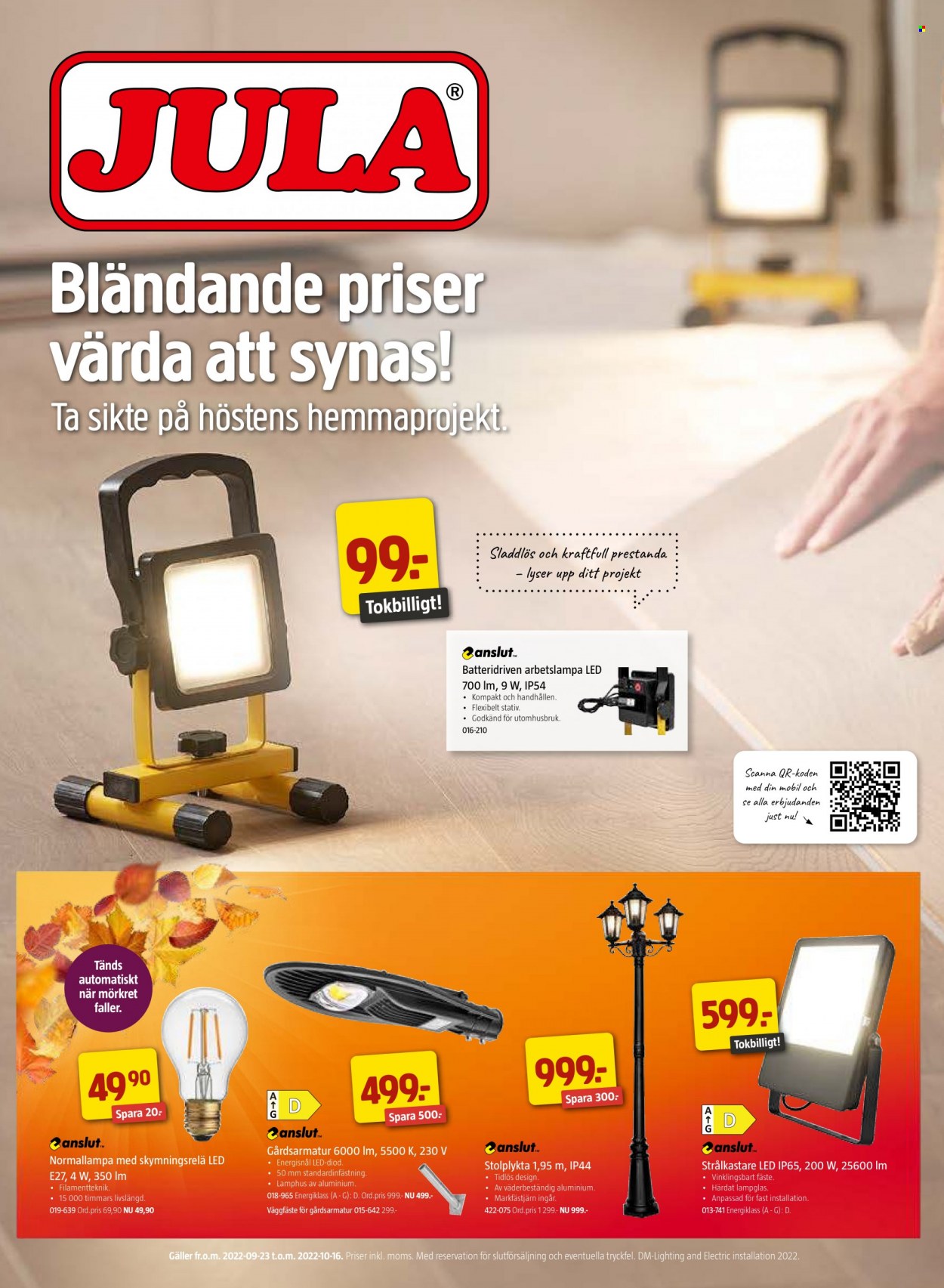 Jula reklamblad - 23/9 2022 - 16/10 2022. Sida 1