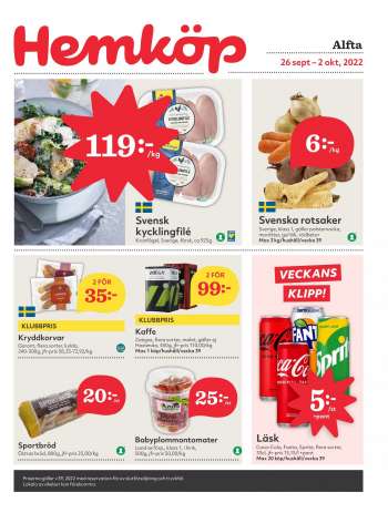 Hemköp reklamblad - 26/9 2022 - 2/10 2022.