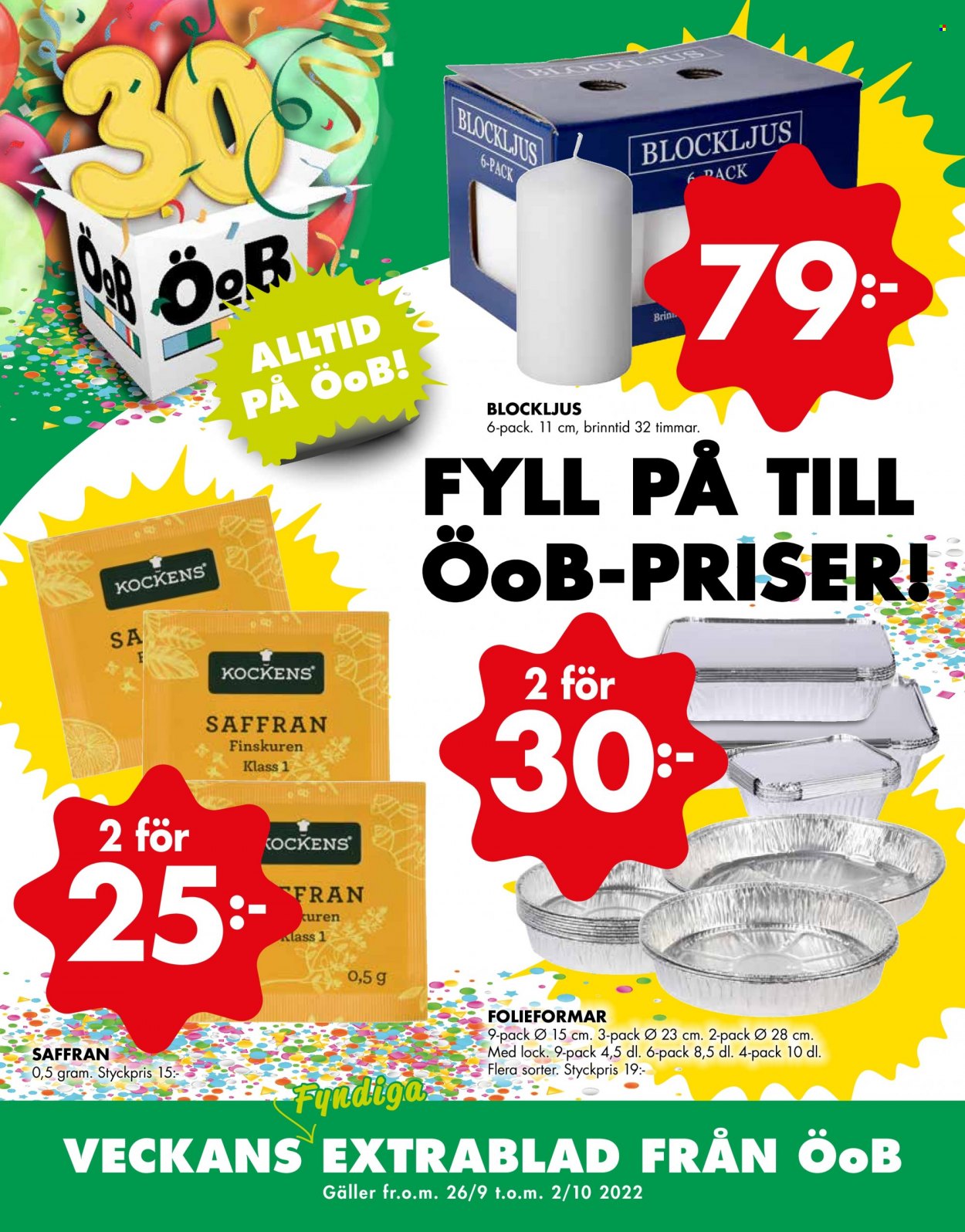 ÖoB reklamblad - 26/9 2022 - 2/10 2022. Sida 1
