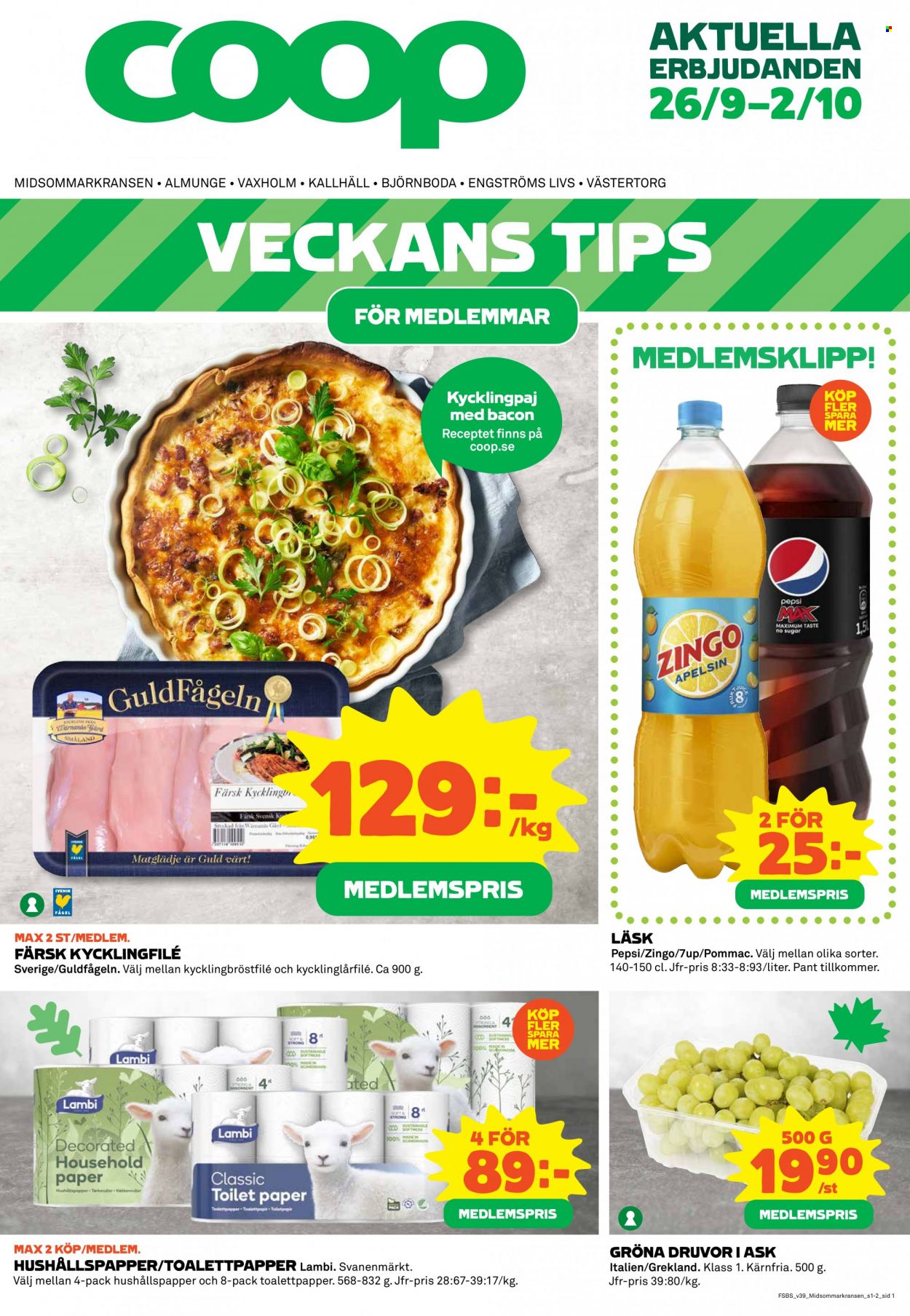 Coop reklamblad - 26/9 2022 - 2/10 2022. Sida 1