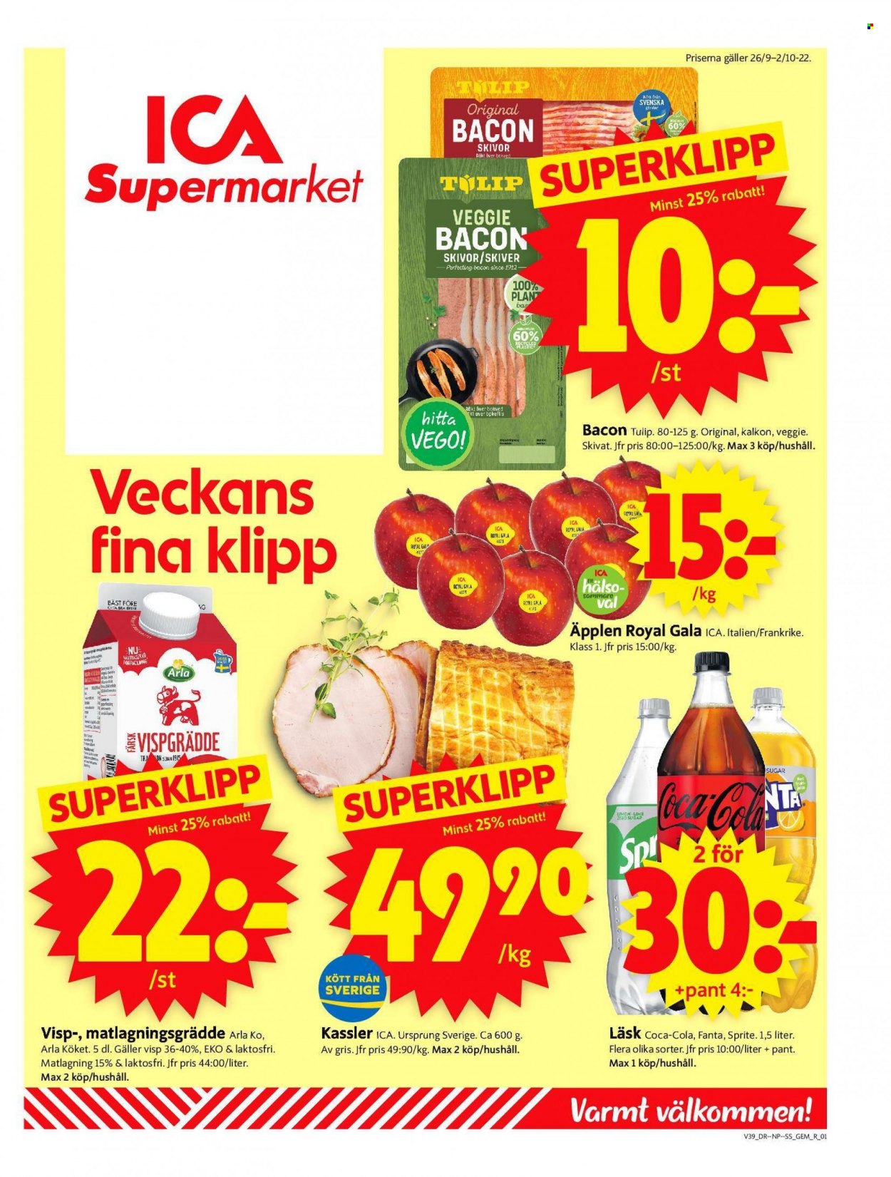 ICA reklamblad - 26/9 2022 - 2/10 2022. Sida 1