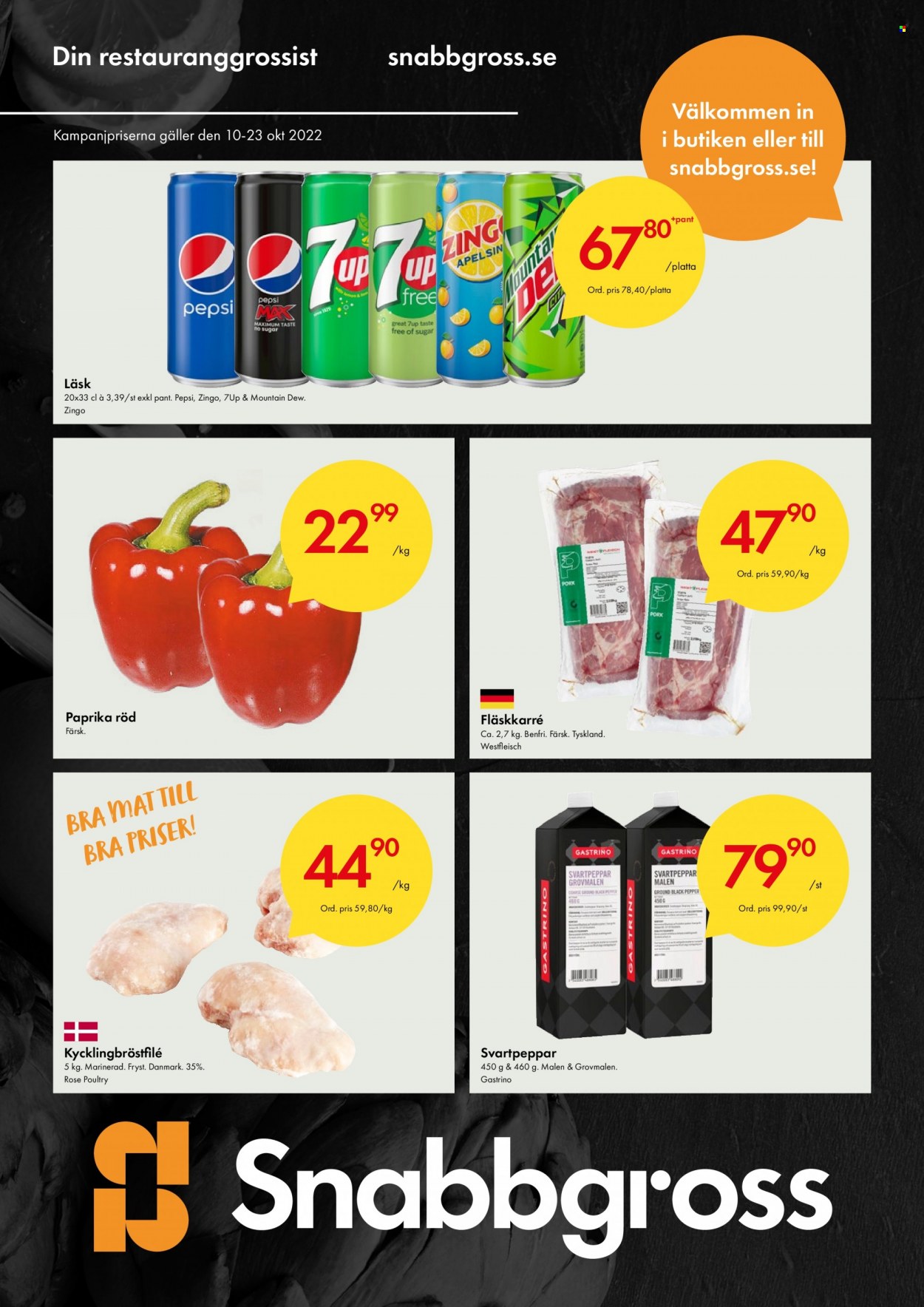 Snabbgross reklamblad - 10/10 2022 - 23/10 2022. Sida 1
