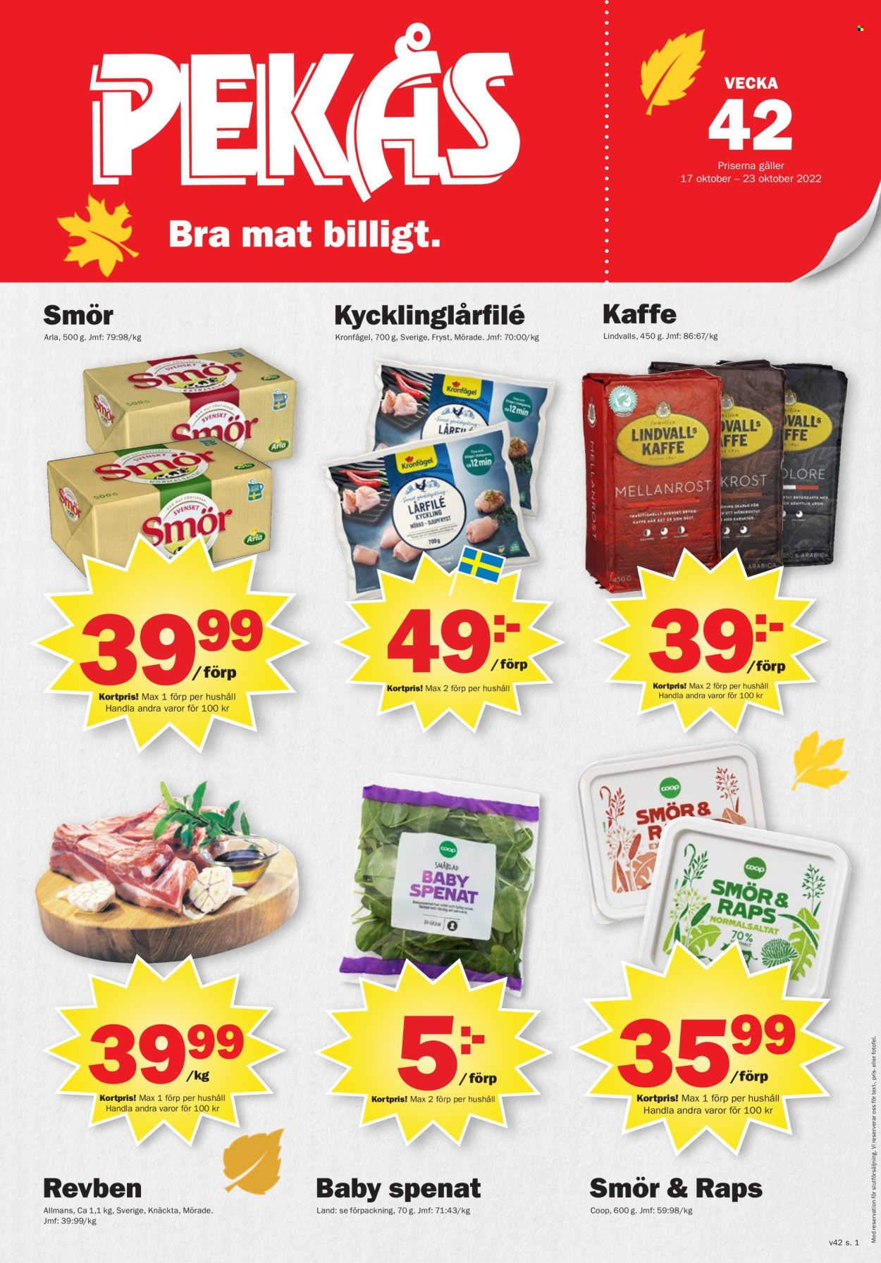 Pekås reklamblad - 17/10 2022 - 23/10 2022. Sida 1