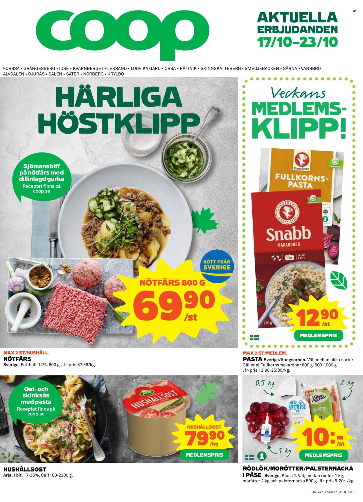 Coop reklamblad - 17/10 2022 - 23/10 2022. Sida 1