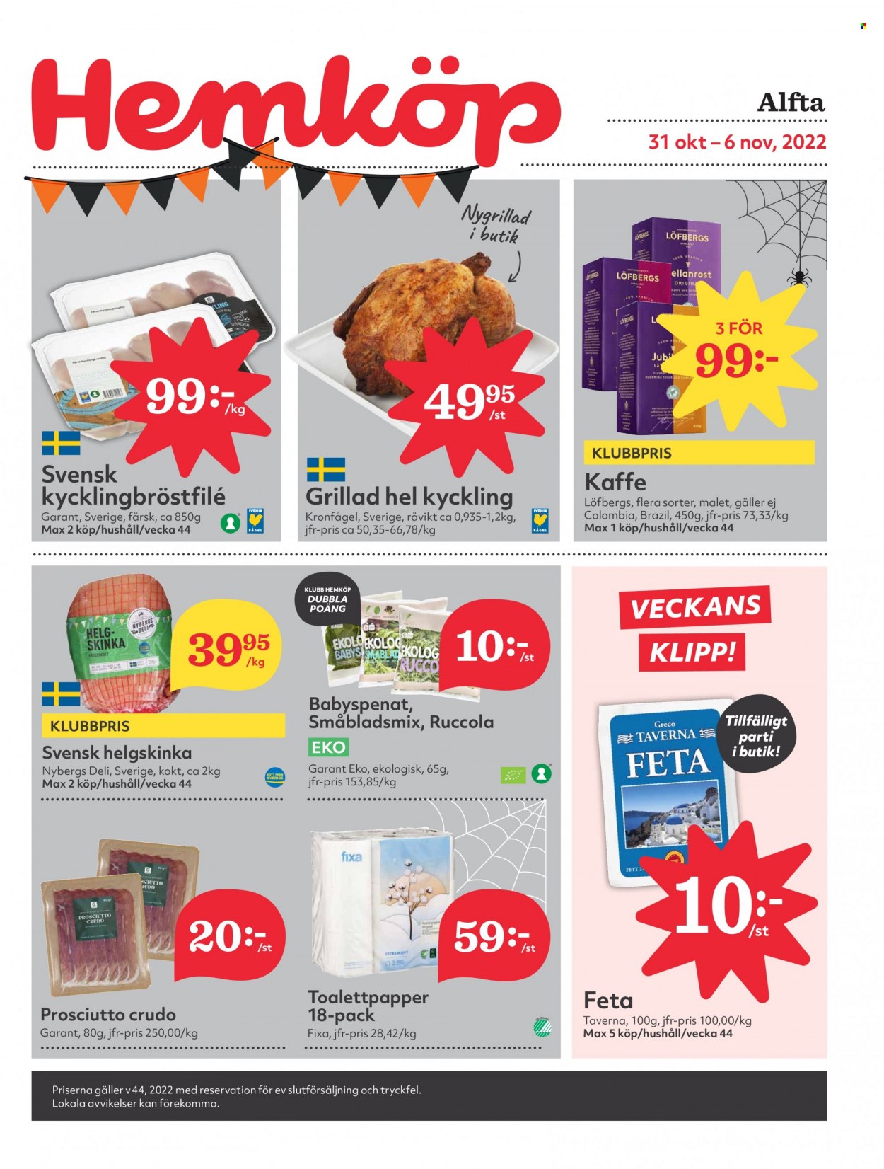 Hemköp reklamblad - 31/10 2022 - 6/11 2022. Sida 1