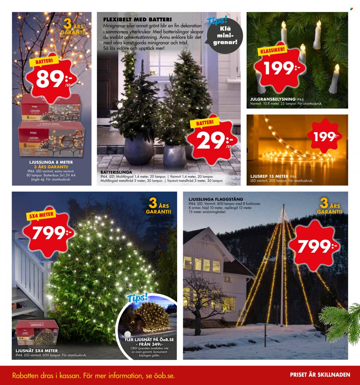 ÖoB reklamblad - 14/11 2022 - 4/12 2022 - varor från reklamblad - dekoration, lampa, ljusslinga, julgransbelysning. Sida 5.