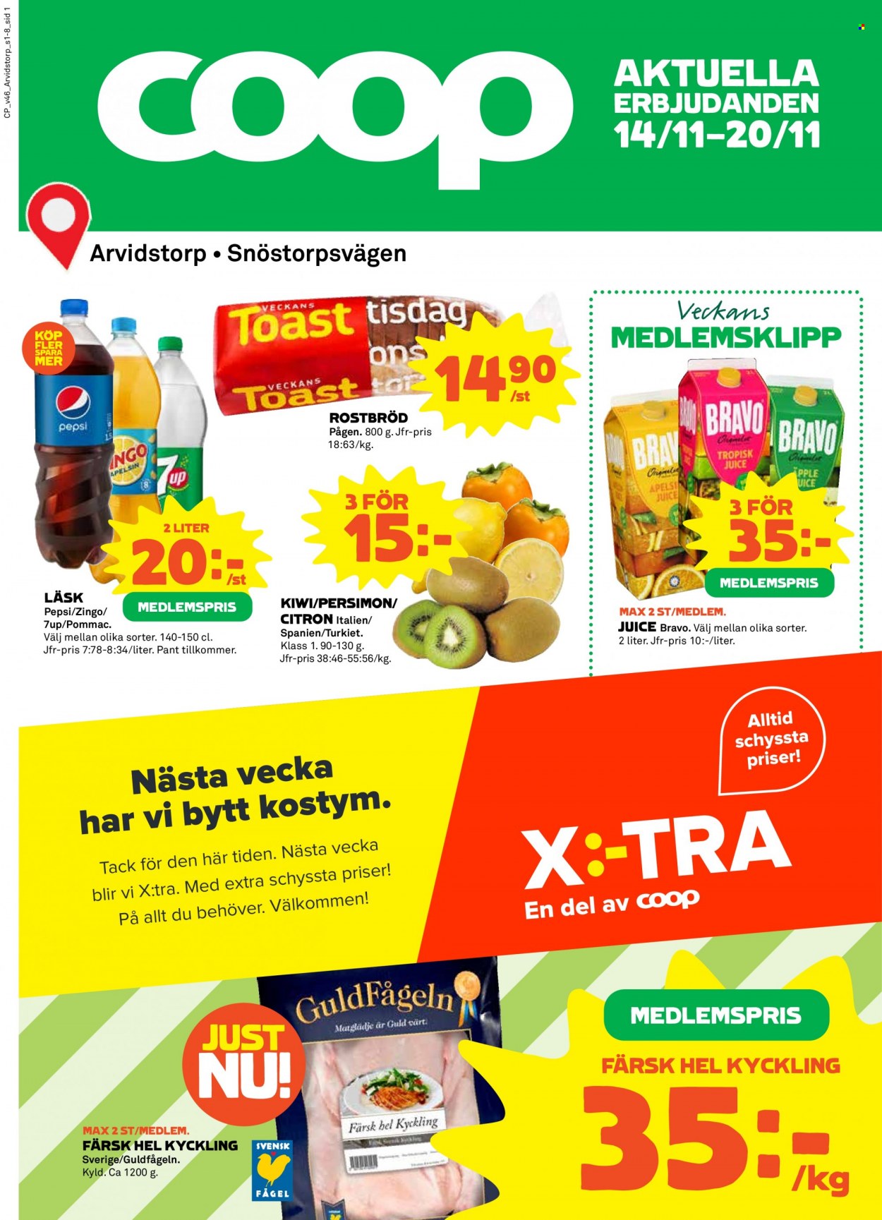 Coop reklamblad - 14/11 2022 - 20/11 2022. Sida 1
