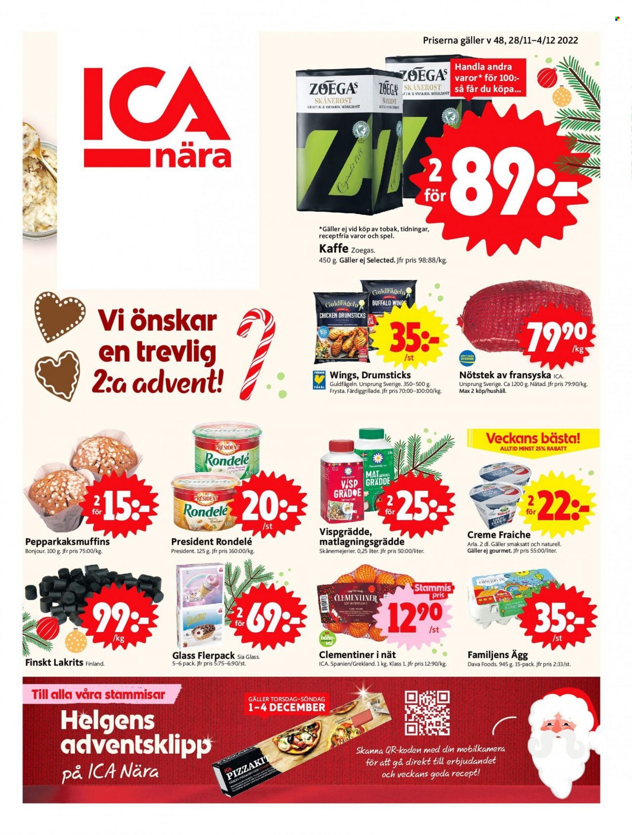 ICA reklamblad - 28/11 2022 - 4/12 2022. Sida 1