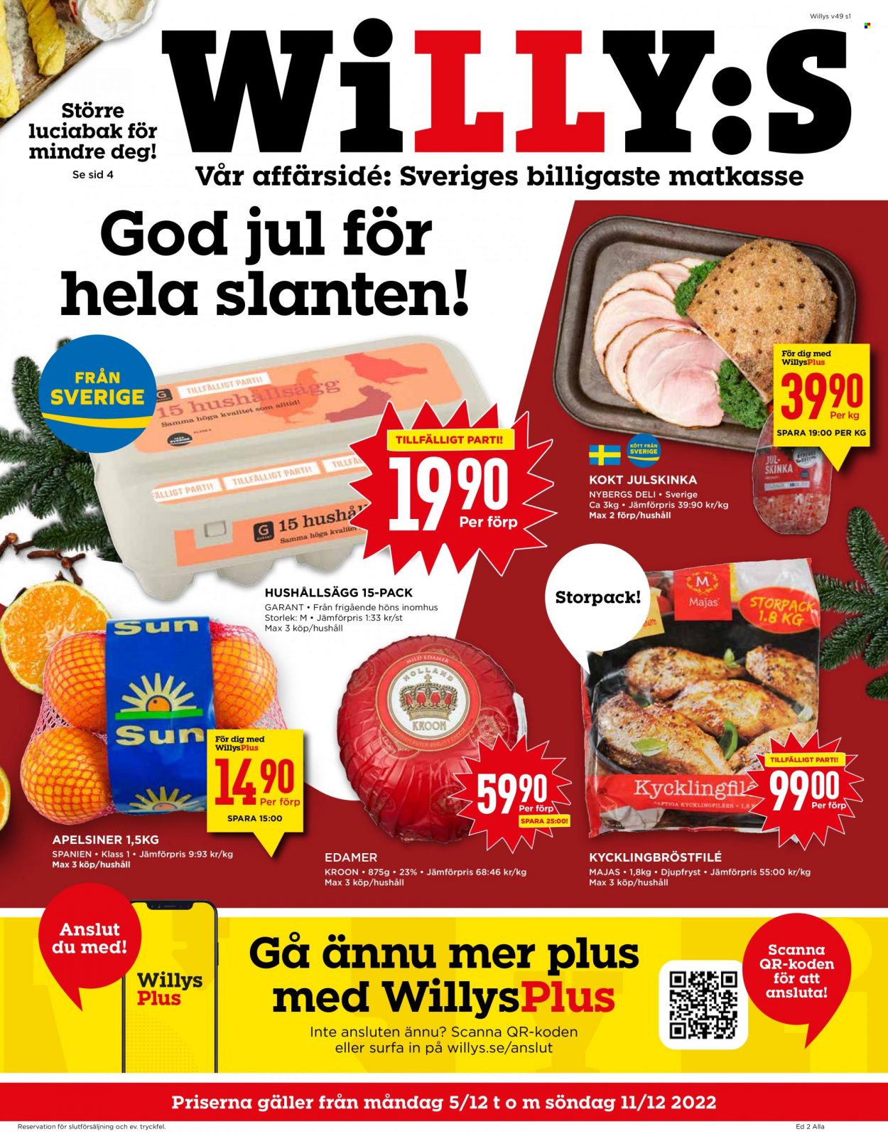 Willys reklamblad - 5/12 2022 - 11/12 2022. Sida 1