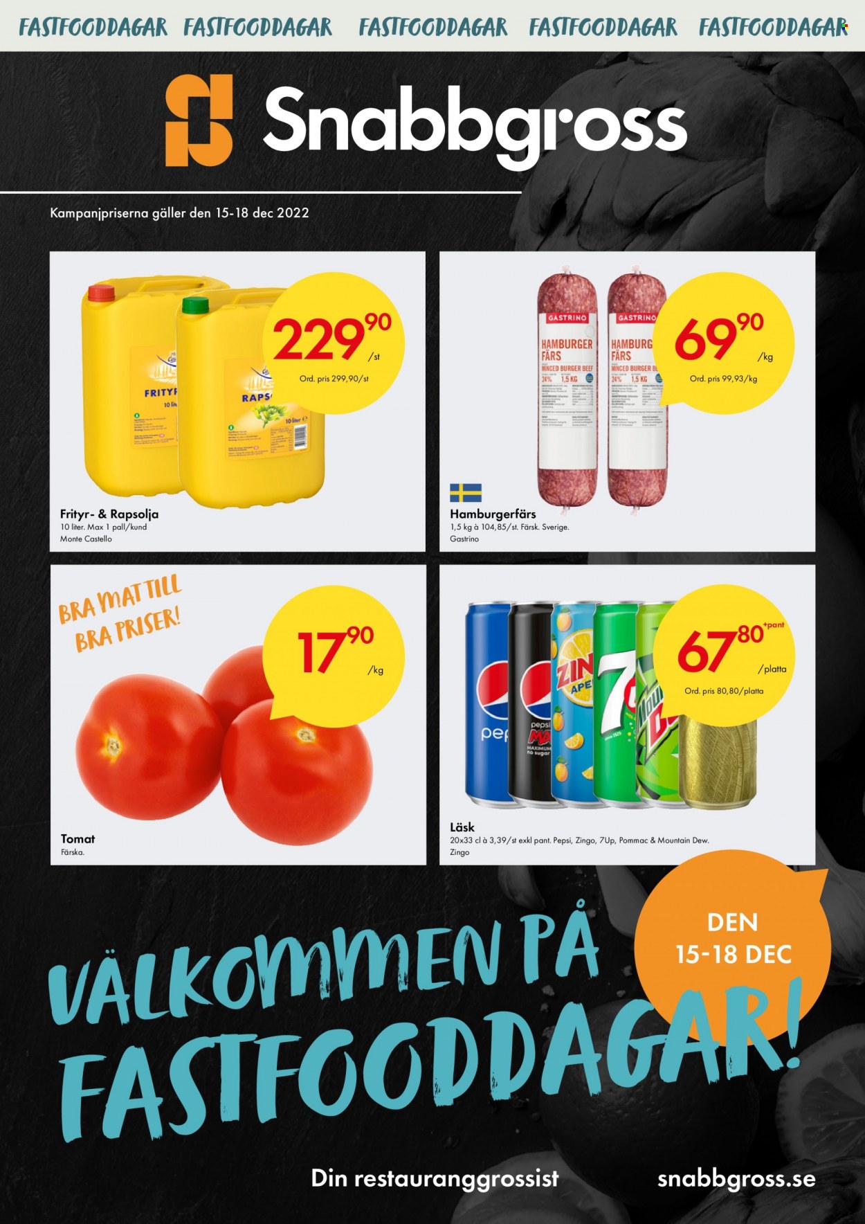 Snabbgross reklamblad - 15/12 2022 - 18/12 2022. Sida 1