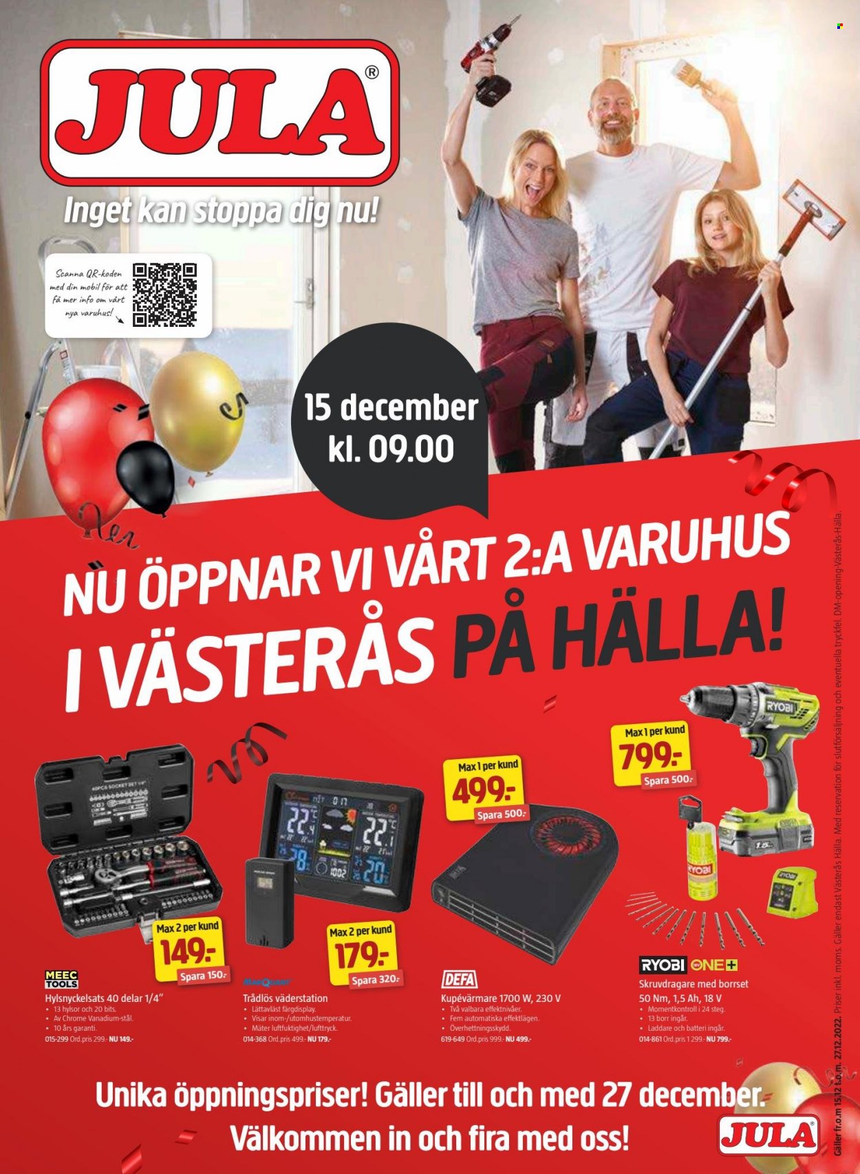 Jula reklamblad - 15/12 2022 - 27/12 2022. Sida 1