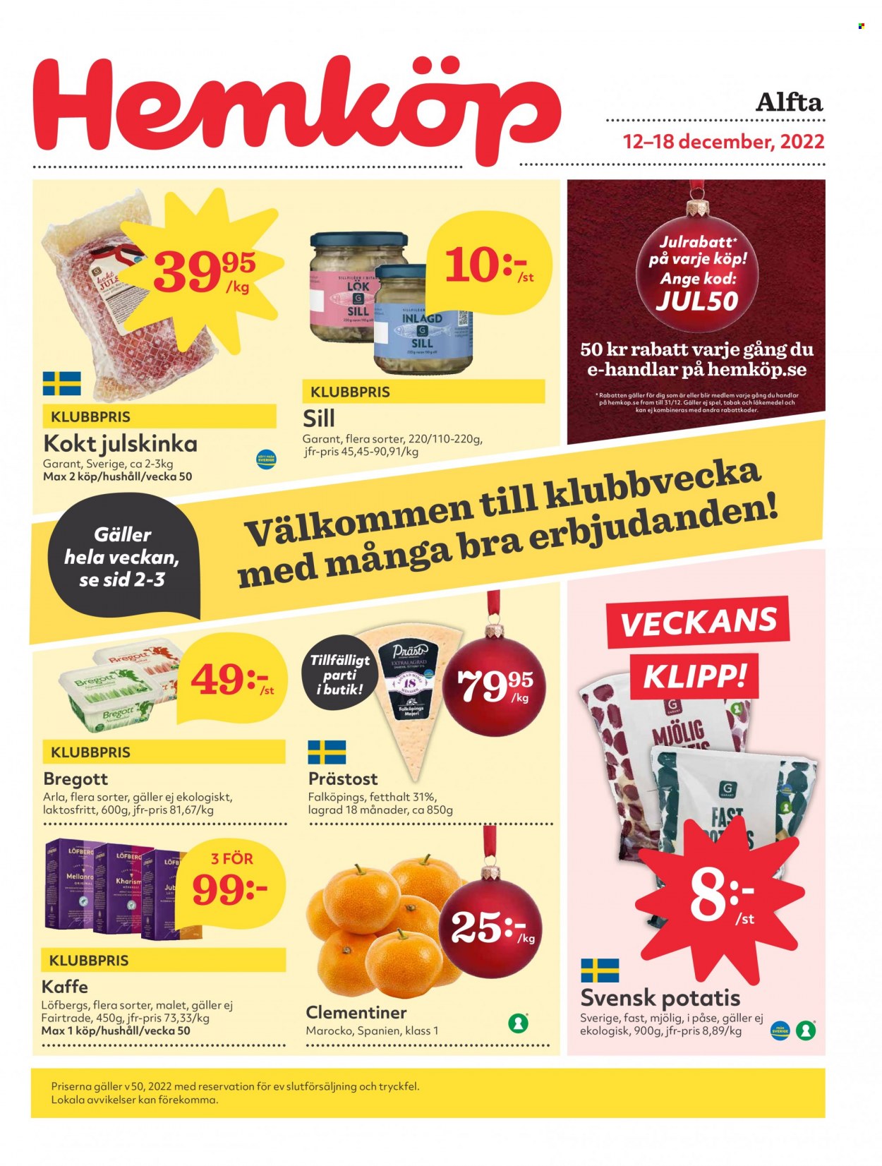 Hemköp reklamblad - 12/12 2022 - 18/12 2022. Sida 1